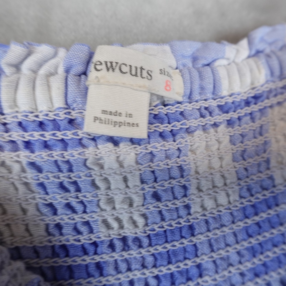 J Crew Crewcuts Girls Smocked Sundress Light Blue White Check Size 8 - Picture 2 of 5